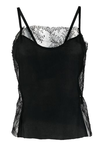 Almaz lace-panel silk cami top - Nero