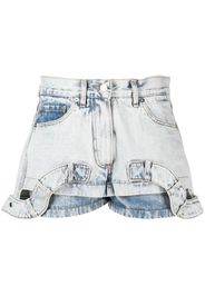 Almaz mid-rise layered denim shorts - Blu