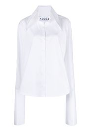 Almaz split-detail poplin-cotton shirt - Bianco
