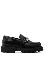 ALOHAS chain-link leather loafers - Nero