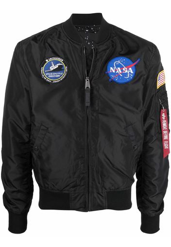 Alpha Industries patch detail bomber jacket - Nero