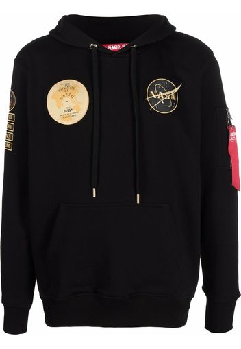 Alpha Industries patch-detail pullover hoodie - Nero