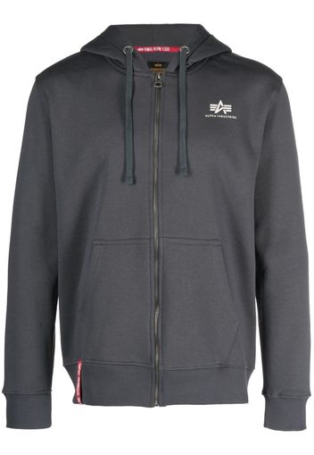 Alpha Industries logo-print hooded jacket - Grigio