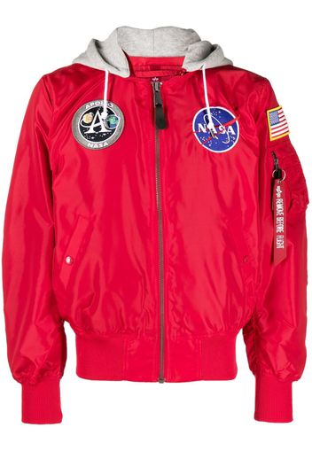 Alpha Industries multiple-patches zipped hooded jacket - Rosso