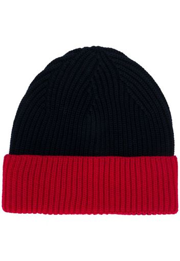 colour block ribbed knit hat