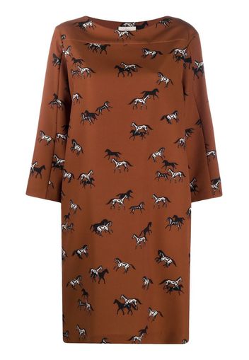 horse-print midi dress