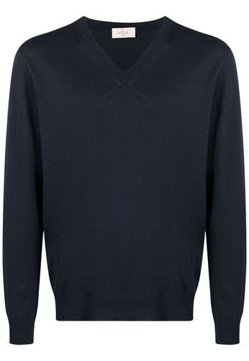 Altea fine-knit V-neck jumper - Blu