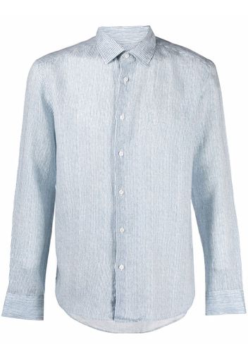 Altea striped button-up linen shirt - Blu