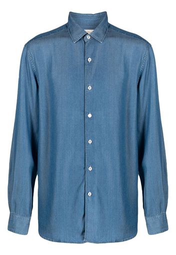 Altea cutaway collar denim-effect shirt - Blu