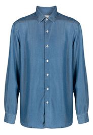 Altea cutaway collar denim-effect shirt - Blu