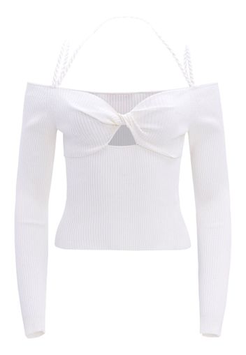 Altuzarra Odin cut-out ribbed-knit top - Bianco