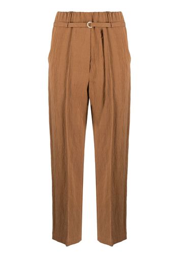 Alysi belted cropped trousers - Marrone