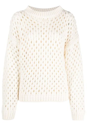 Alysi open-knit crew neck jumper - Toni neutri