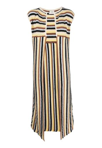 Alysi stripe-pattern knitted gilet - Marrone