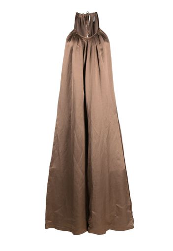 Alysi satin-finish maxi dress - Marrone