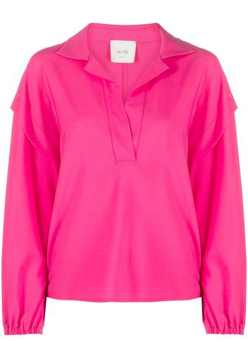 Alysi notched-collar drop-shoulder blouse - Rosa