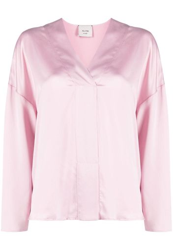 Alysi V-neck silk shirt - Rosa