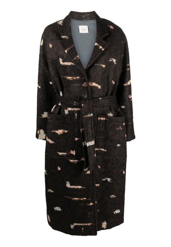 Alysi single-breasted belted coat - Marrone