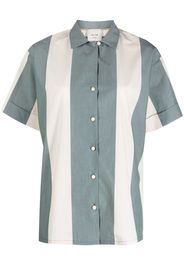 Alysi maxi striped cotton shirt - Blu