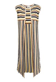 Alysi stripe-pattern knitted gilet - Marrone