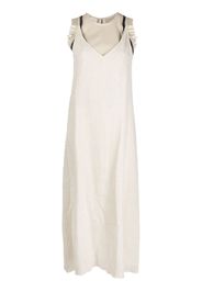 Alysi leather-top maxi dress - Toni neutri