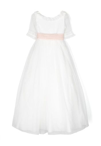 AMAYA embroidered tulle gown - Bianco