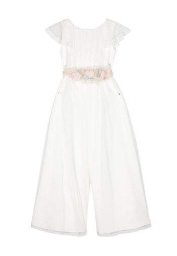 AMAYA tulle wide-leg jumpsuit - Bianco