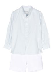 AMAYA Set camicia e shorts gessati - Blu