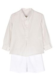 AMAYA Set camicia e shorts gessati - Toni neutri