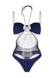 Amazuìn Kate sheer-panel strappy swimsuit - Blu