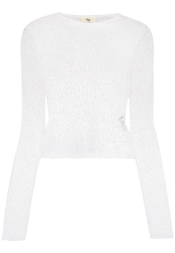 Ambra Maddalena Beckie long-sleeve cropped top - Bianco