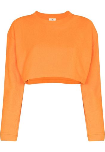 Ambra Maddalena cropped towelling sweatshirt - Arancione