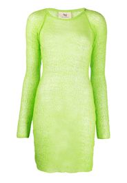 Ambra Maddalena Andy sheer knitted minidress - Verde