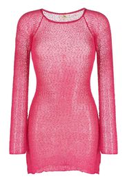 Ambra Maddalena Andy sheer knitted mini dress - Rosa