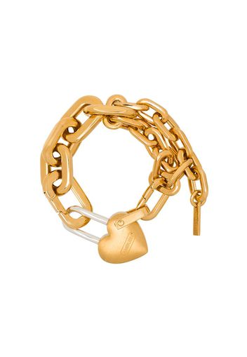 gold-plated sterling silver heart padlock bracelet