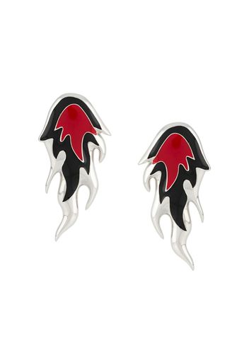 flame enamel earring