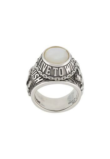 CLASS RING SILVER WHITE