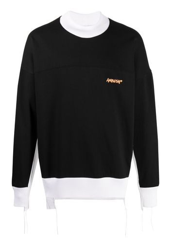 AMBUSH two-tone logo-print sweatshirt - Nero