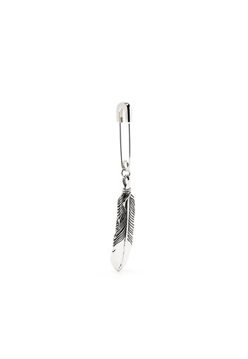 AMBUSH Safety-Pin feather charm earring - Argento