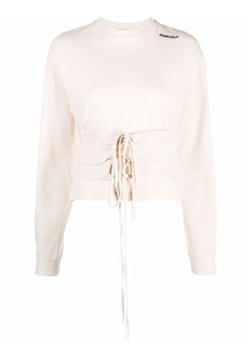 AMBUSH LADIES WAIST TIE T-SHIRT BIRCH SABLE - Toni neutri