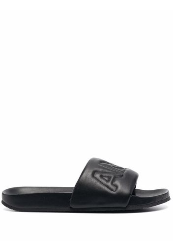 AMBUSH QUILTED LEATHER SLIDER BLACK BLACK - Nero