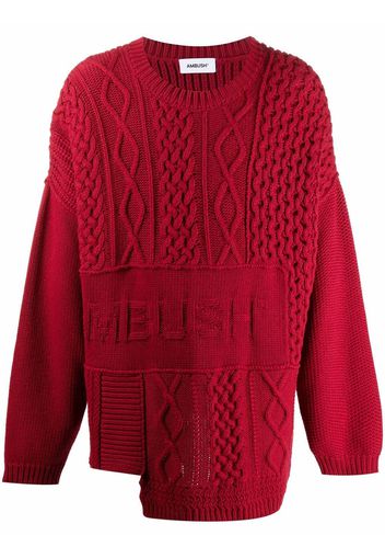 AMBUSH PATCHWORK CREWNECK - Rosso