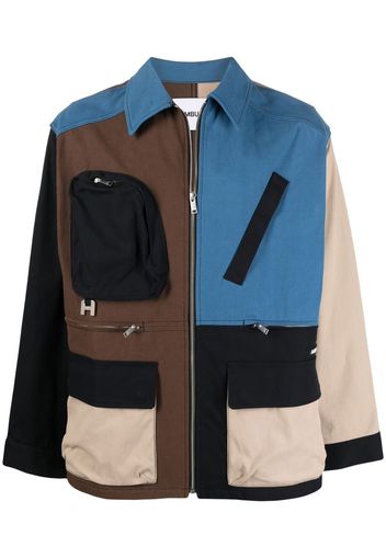 AMBUSH PANELLED WORKER JACKET BROWN - Marrone