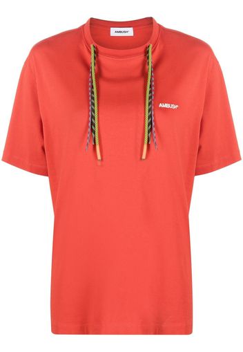 AMBUSH multi-cord logo-print T-shirt - Rosso