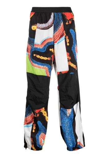 AMBUSH abstract-pattern paneled track pants - Nero