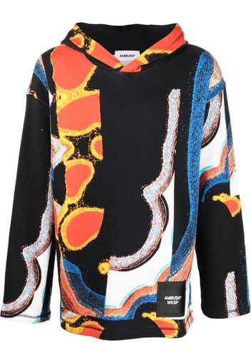 AMBUSH abstract-print hoodie - Nero