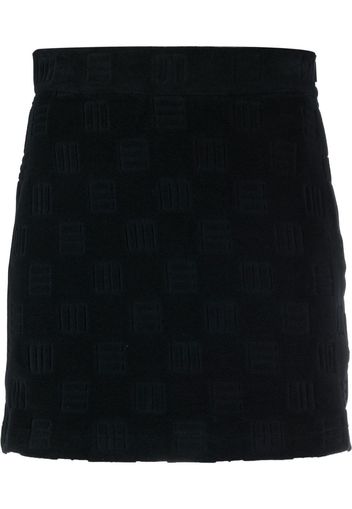 AMBUSH monogram-debossed mini skirt - Nero