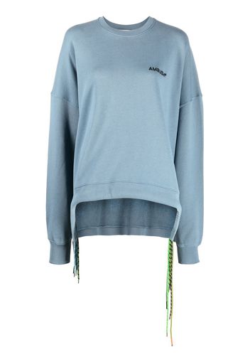 AMBUSH cord-detail crew-neck sweatshirt - Blu
