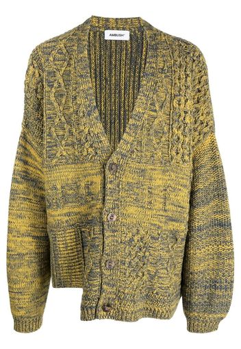 AMBUSH speckle-knit V-neck cardigan - YELLOW NO COLOR