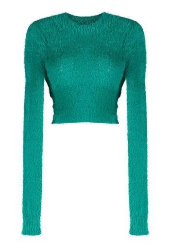 AMBUSH CROP FUR TURTLE NECK TURCHESE NO COLOR